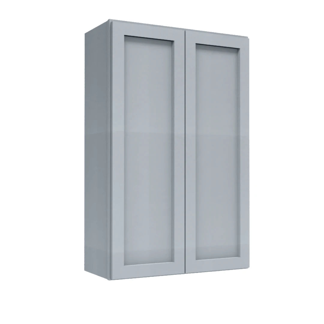Clearance Gray Shaker Wall Cabinets 42" Tall - Double Door
