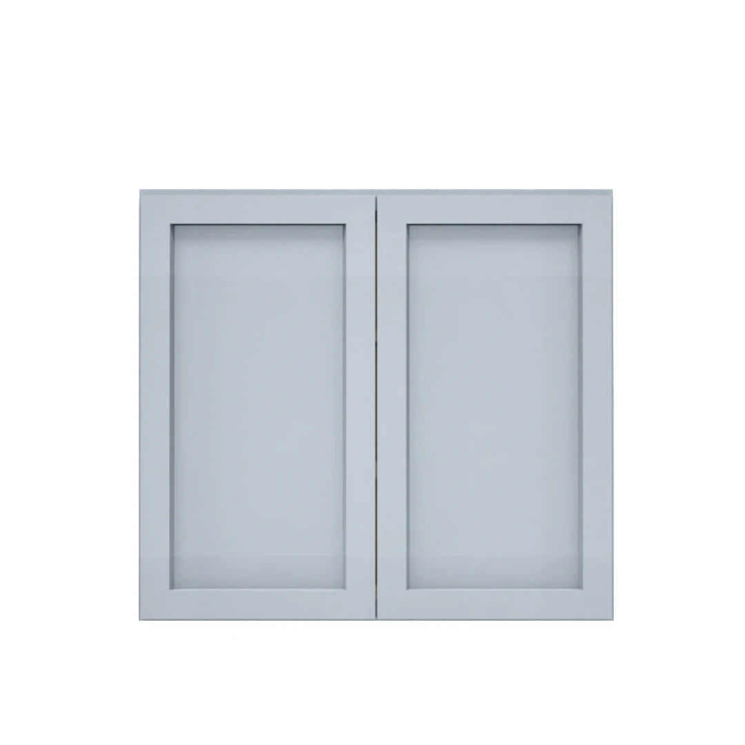 Clearance Gray Shaker Wall Cabinets 30" Tall - Double Door