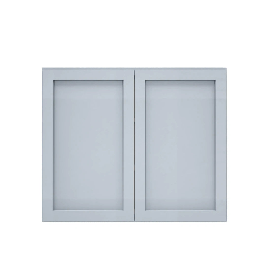 Clearance Gray Shaker Wall Cabinets 30" Tall - Double Door