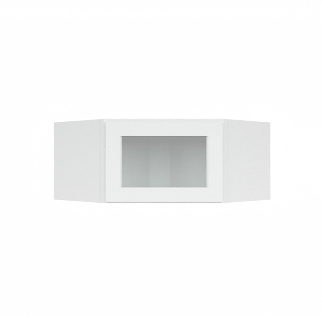 Clearance White Shaker Wall Cabinets With Glass Doors - 12" Tall