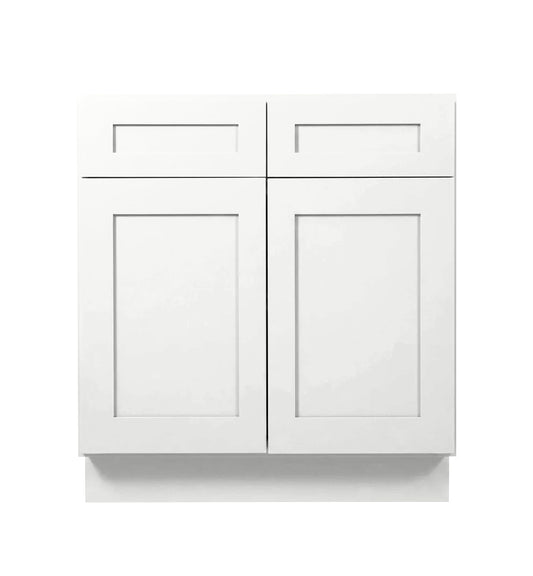 White Shaker Sink Base cabinets 27" - 42"