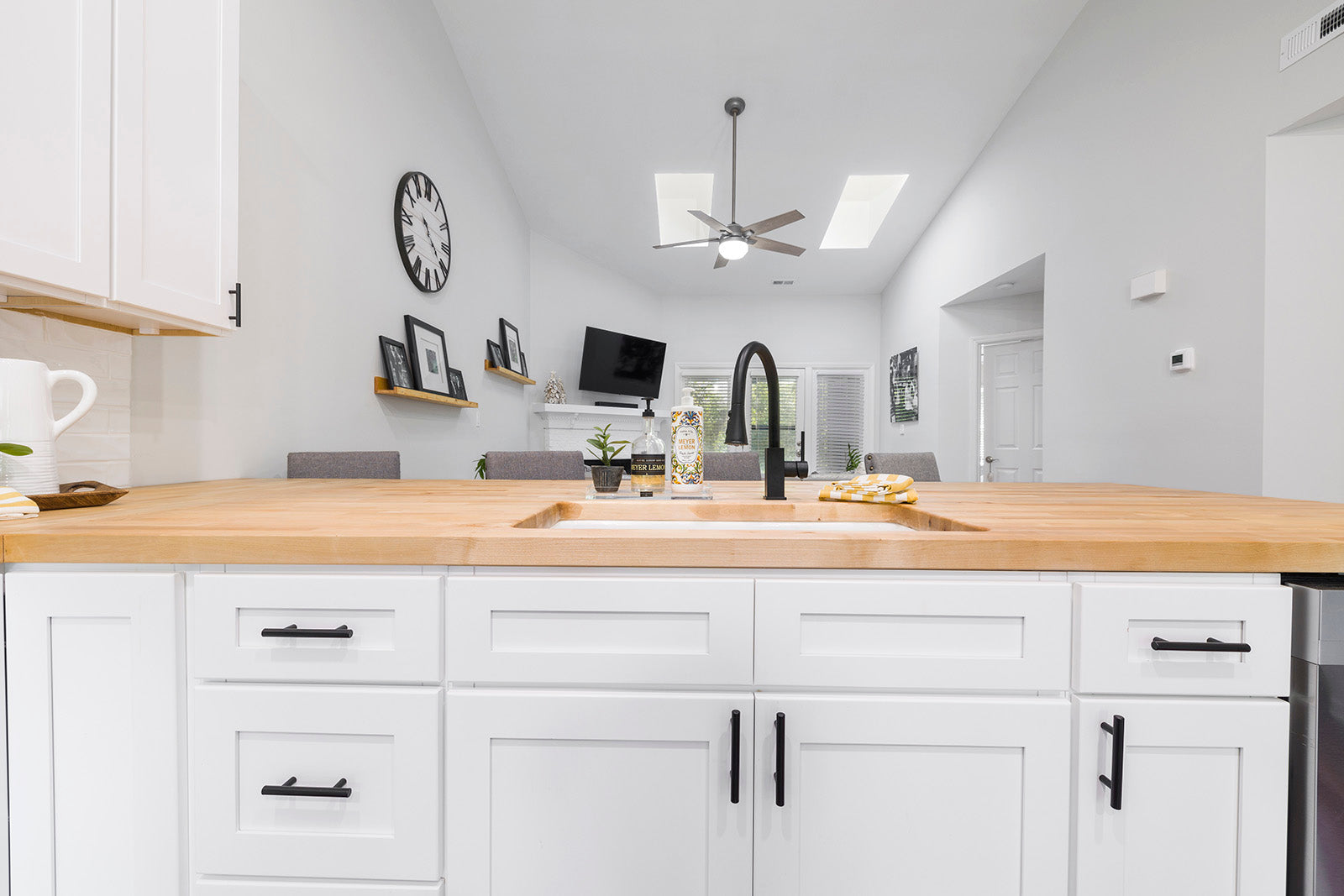 White Shaker Kitchen Cabinets - a beautiful kitchen island