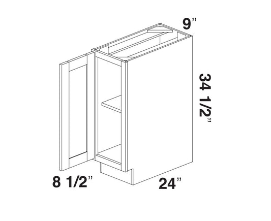 White Slim Shaker B09 - Base Cabinet 9"