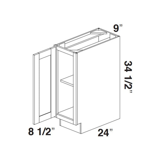 Empire Blue Double Shaker Shaker B09 - Base cabinet 9"