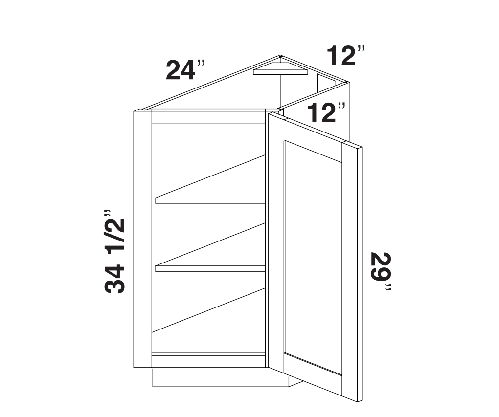 White Shaker Base End Cabinet 12"