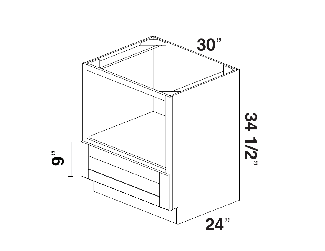 White Slim Shaker Base Microwave Cabinet 30"