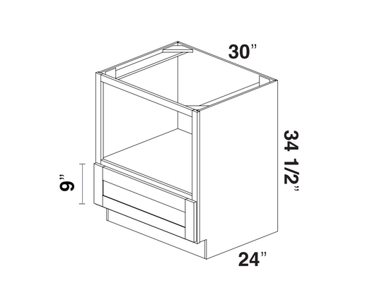 White Slim Shaker Base Microwave Cabinet 30"