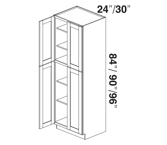 Golden Birch Shaker Tall Pantry Cabinets