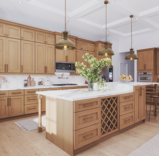 Best Countertops to Pair with Golden Birch Shaker Cabinets