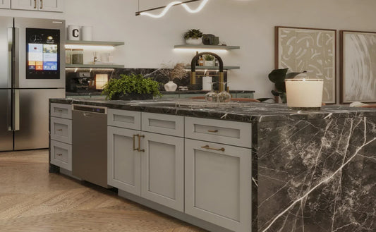 Best Countertops to Pair with Luna Gray Shaker Cabinets