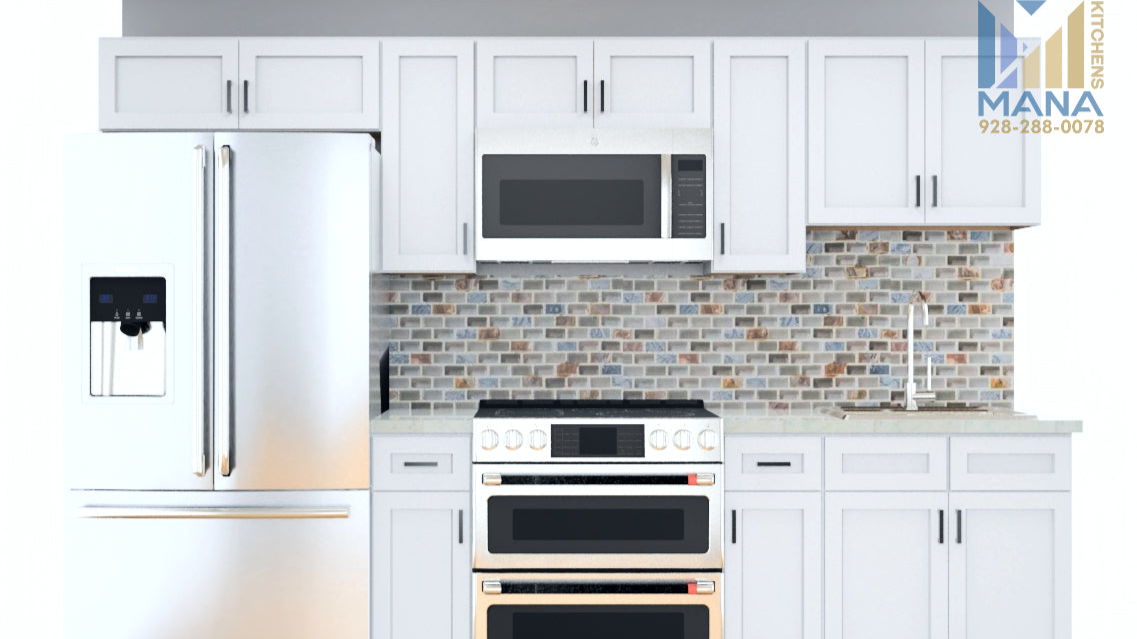 White Shaker Cabinets For 10ft Simple Kitchen