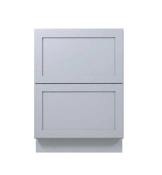 Gray Shaker Base Cabinets With 2 Deep Drawers
