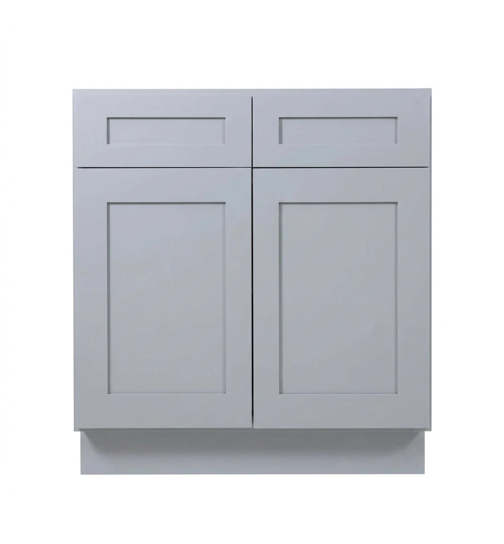 Gray Shaker Sink Base cabinets 27" - 42"