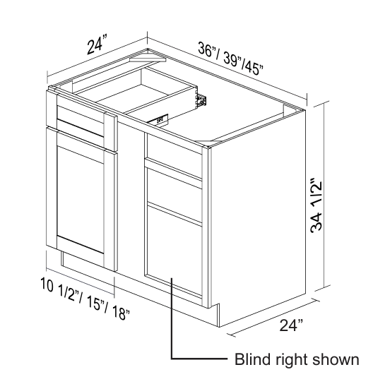 White Shaker Base Blind Corner Cabinet