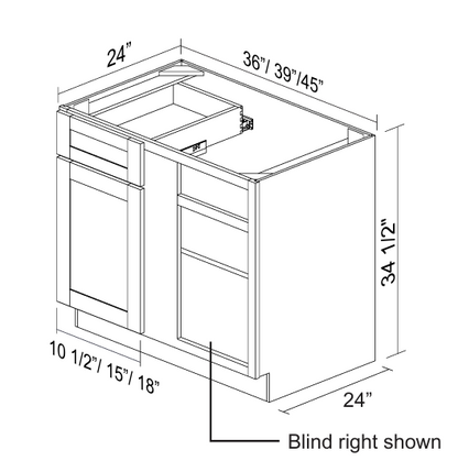 White Shaker Base Blind Corner Cabinet