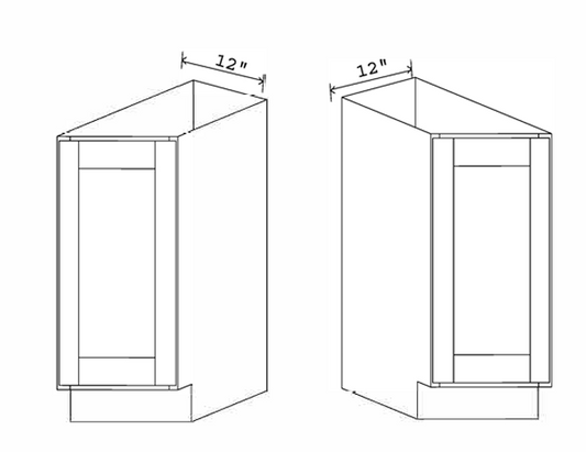 Charleston White Raised Panel Base End Cabinet 12"