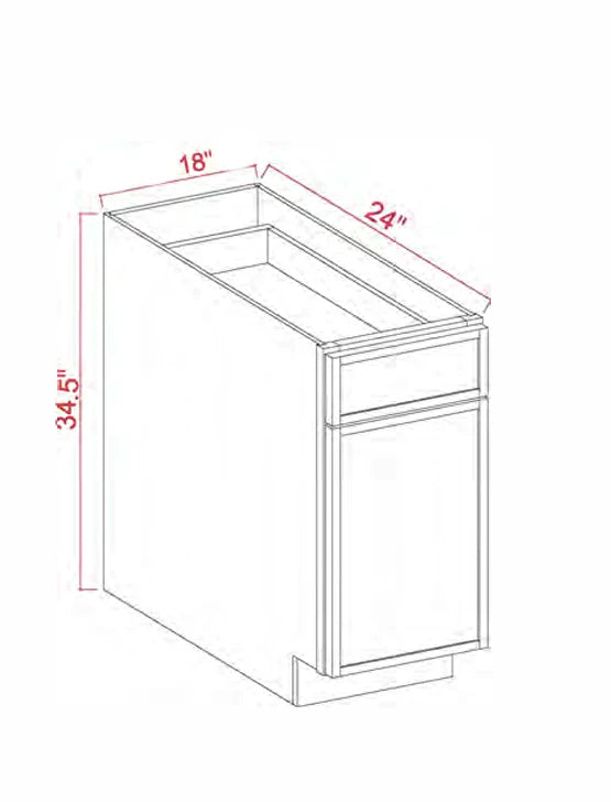 Dove White Slim Shaker Base Wastebasket Cabinet