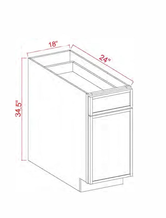 Dove White Slim Shaker Base Wastebasket Cabinet
