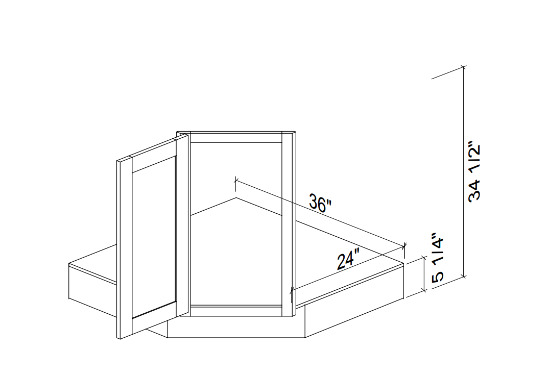 White Rift Oak Shaker Corner Sink Base