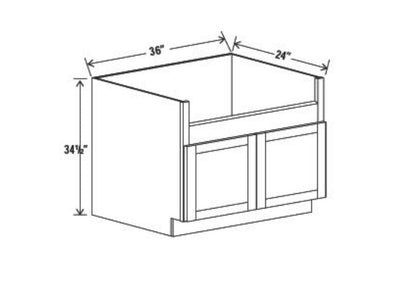 Charleston White Raised Panel Farmhouse Sink Base cabinet 36"