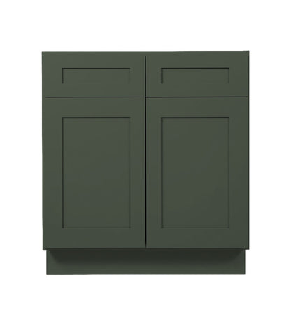 Forest Green Shaker Base cabinet - Two doors / Two drawers
