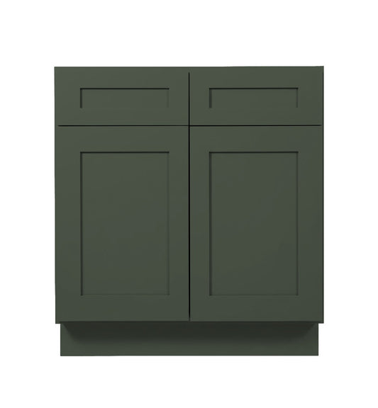 Forest Green Shaker Base cabinet - Two doors / Two drawers