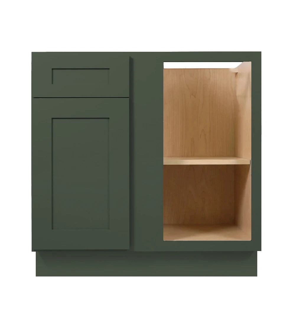 Forest Green Shaker Base Blind Corner Cabinet
