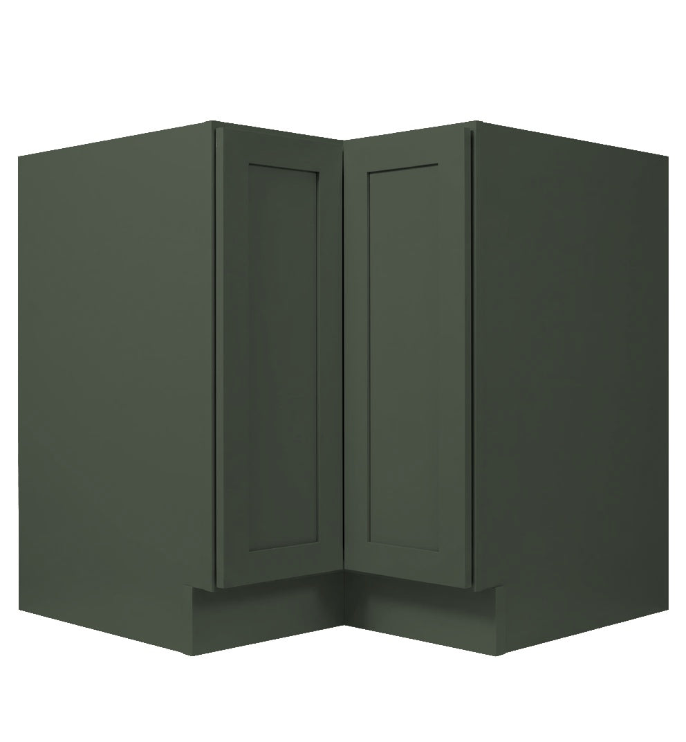 Forest Green Shaker Base Corner Easy Reach Cabinet