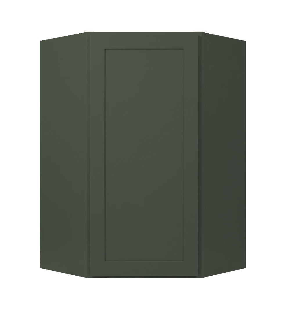 Forest Green Shaker Wall Diagonal Corner Cabinet