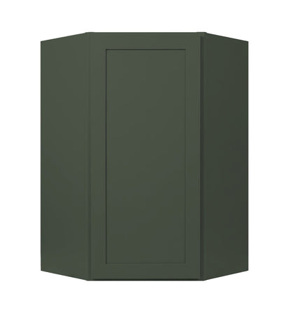 Forest Green Shaker Wall Diagonal Corner Cabinet