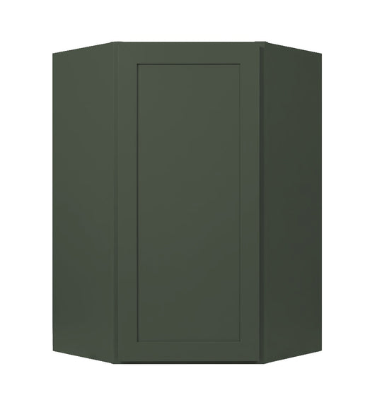 Forest Green Shaker Wall Diagonal Corner Cabinet