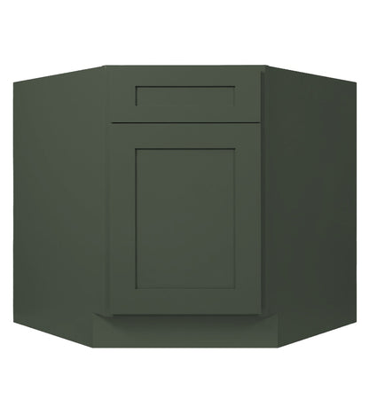 Forest Green Shaker Corner Sink Base Cabinet 36"