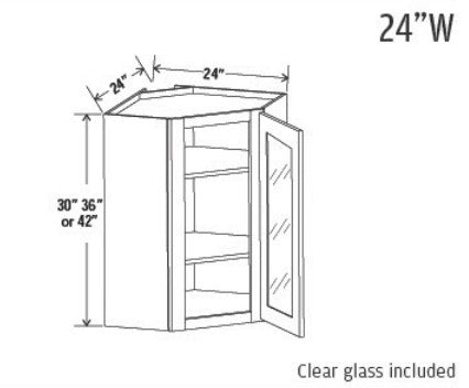 Charleston White Raised Panel Wall Diagonal Corner Cabinet With Glass