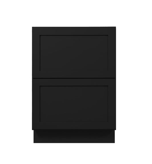 Iron Black Shaker Base Cabinets With 2 Deep Drawers