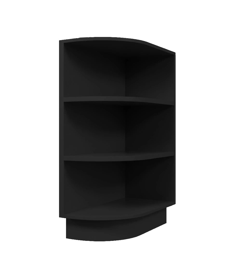 Iron Black Shaker Base End Shelf Cabinet 12"