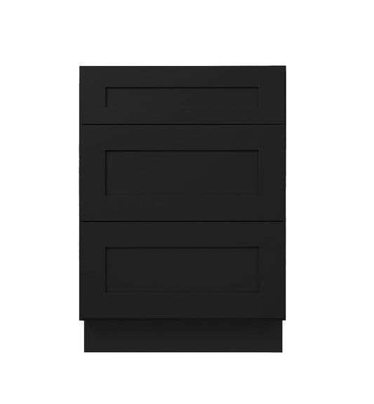 Iron Black Shaker Base Cabinets With 3 Drawers
