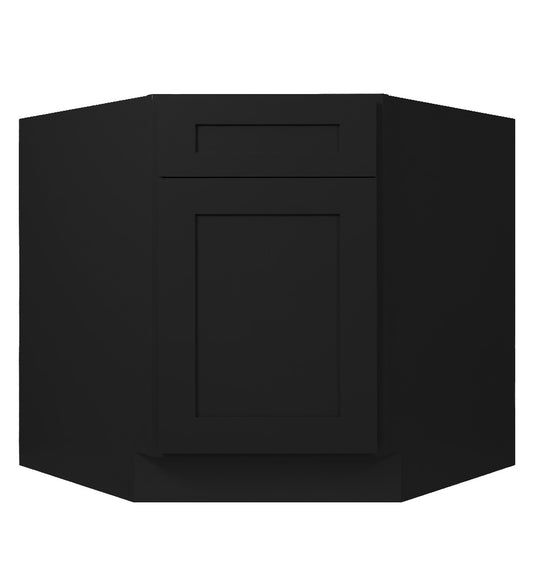 Iron Black Shaker Corner Sink Base Cabinet 36"