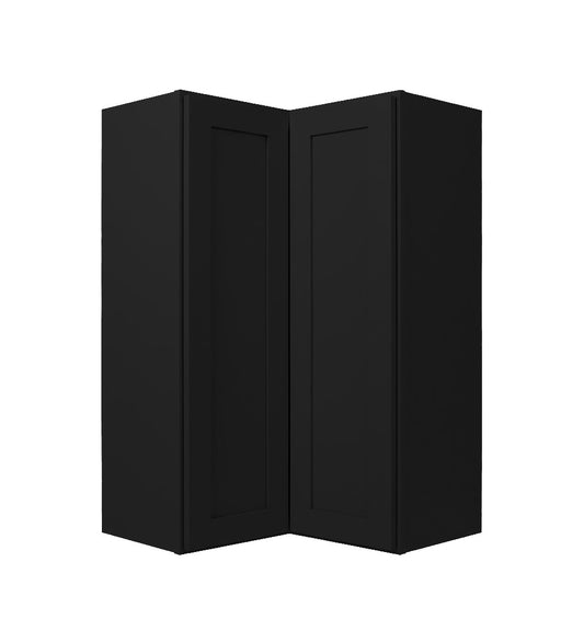 Iron Black Shaker Wall Pie Cut Corner Cabinet (Easy Reach)