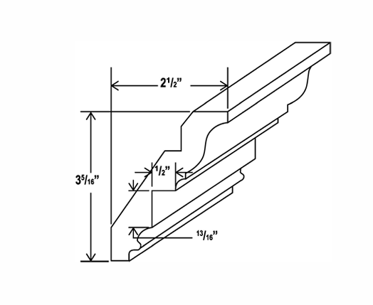 Charleston White Raised Panel Inset Crown Molding