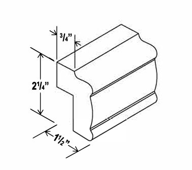 Gray Shaker Light Rail Molding
