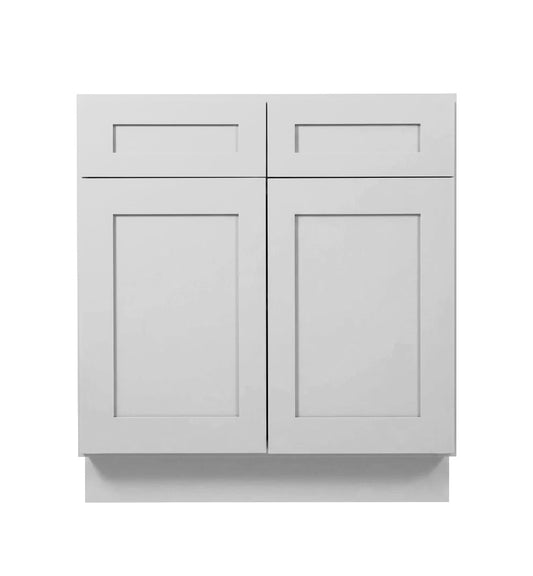 Luna (Light) Gray Shaker Base cabinet - Two doors / Two drawers