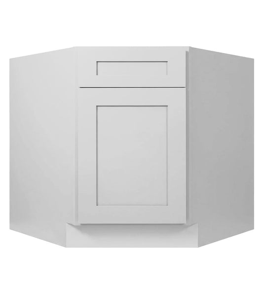 Luna (Light) Gray Shaker Corner Sink Base Cabinet 36"