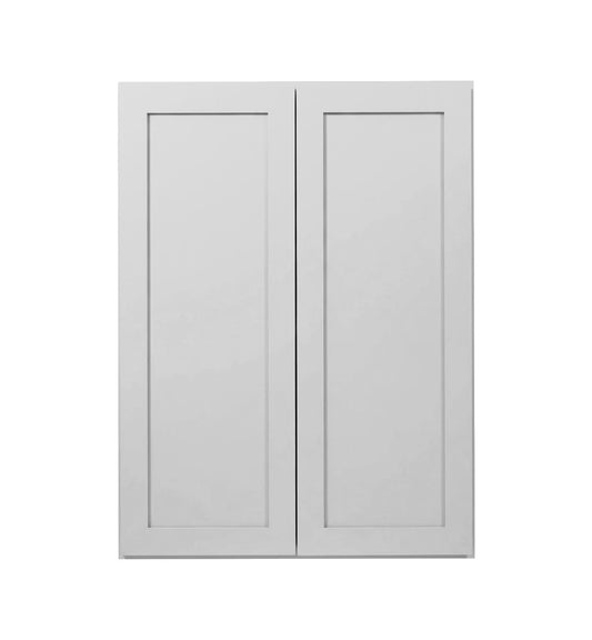 Luna (Light) Gray Shaker Wall Cabinets 36" Tall - Double Door