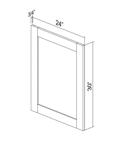 White Oak Slim Shaker Matching Base End Panel