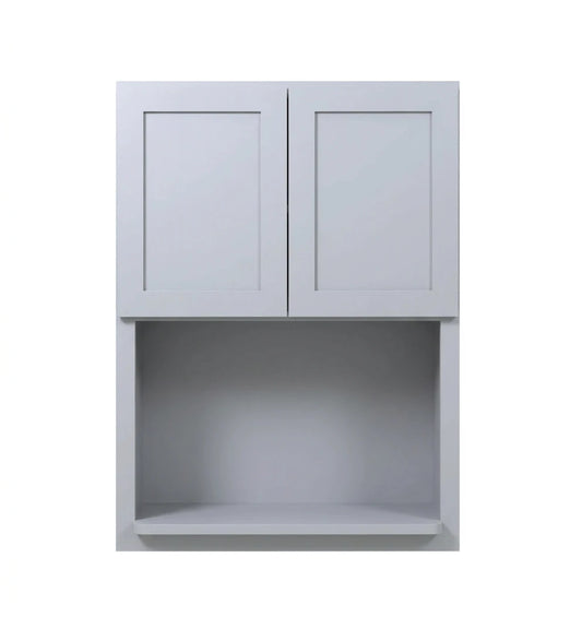 Gray Shaker Microwave Wall Open Shelf Cabinet