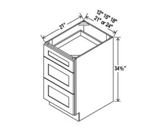 Forest Green Shaker Vanity Drawer Base
