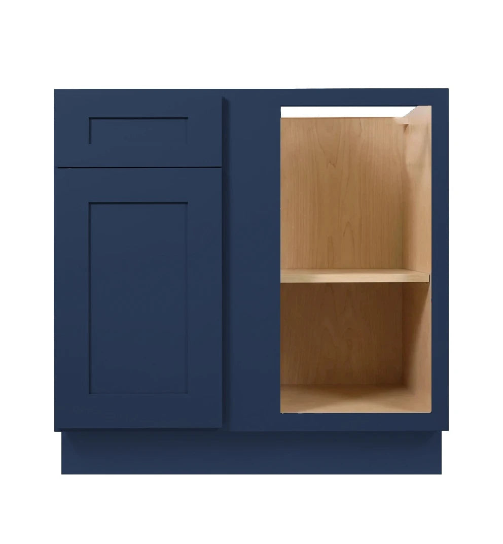 Navy Blue Shaker Base Blind Corner Cabinet