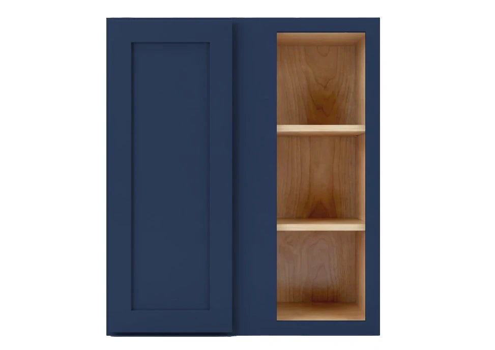 Navy Blue Shaker Wall Blind Corner Cabinet 30" Tall