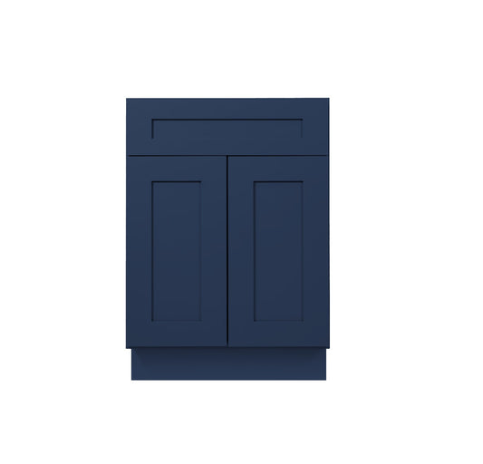 Navy Blue Shaker Sink Base cabinets 27" - 42"