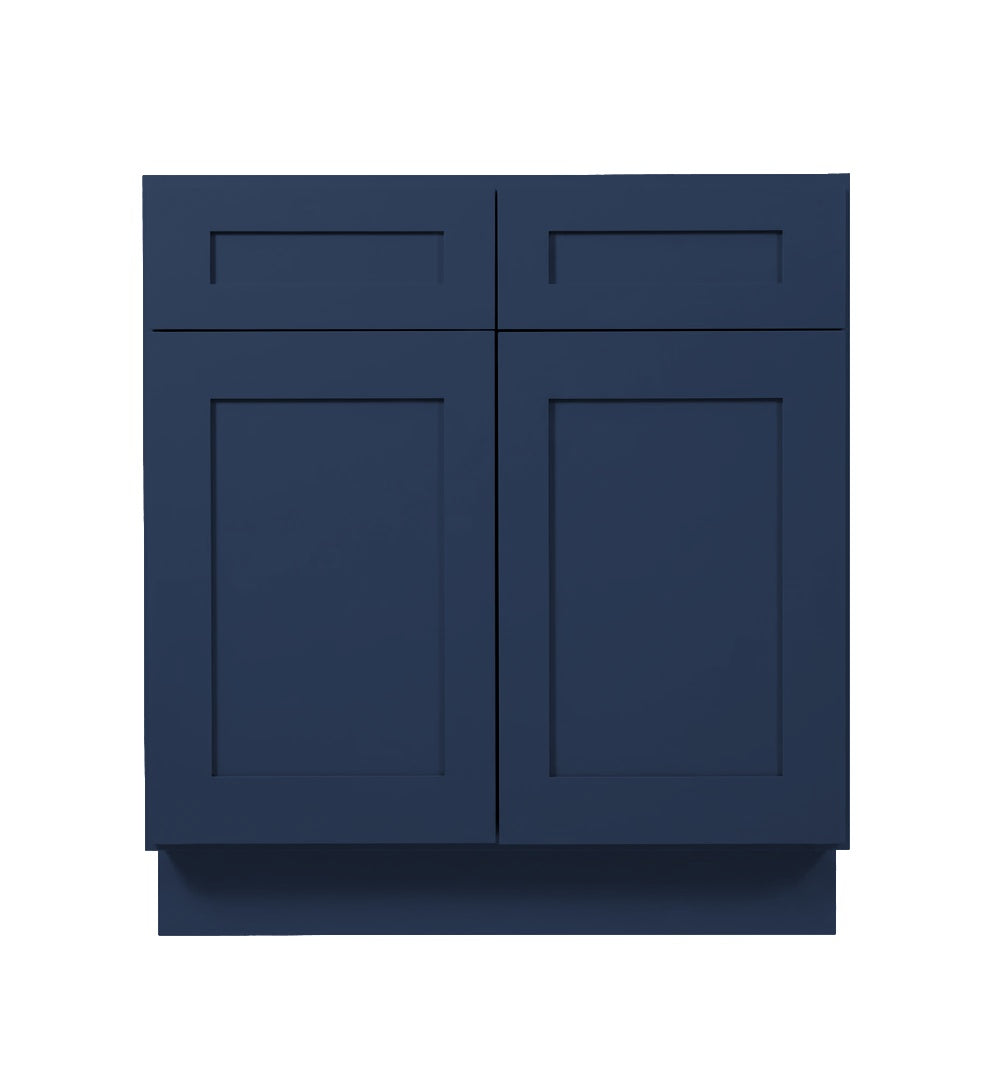 Navy Blue Shaker Sink Base cabinets 27" - 42"